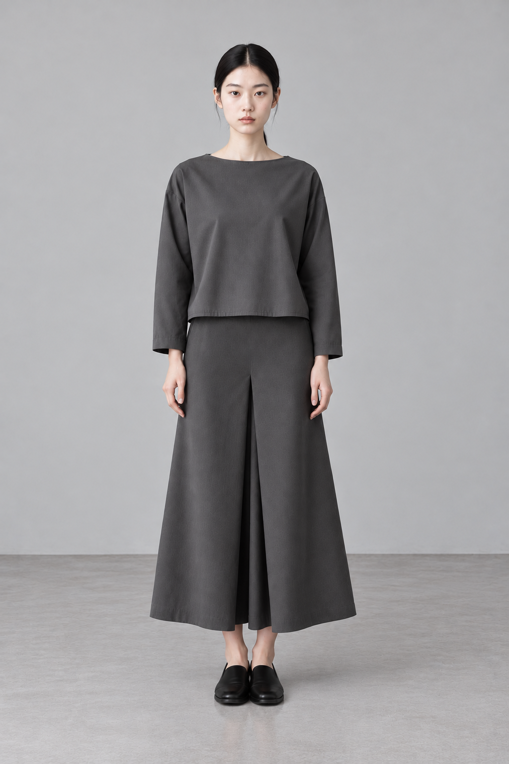 flat blouse- grey