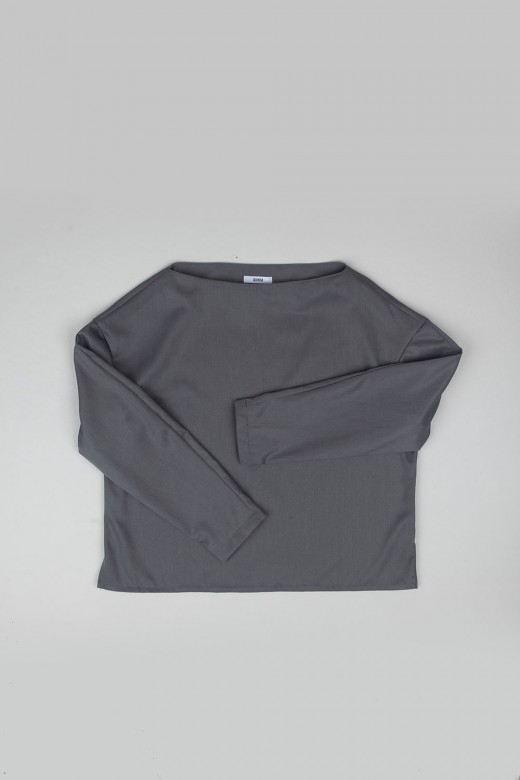 flat blouse- grey